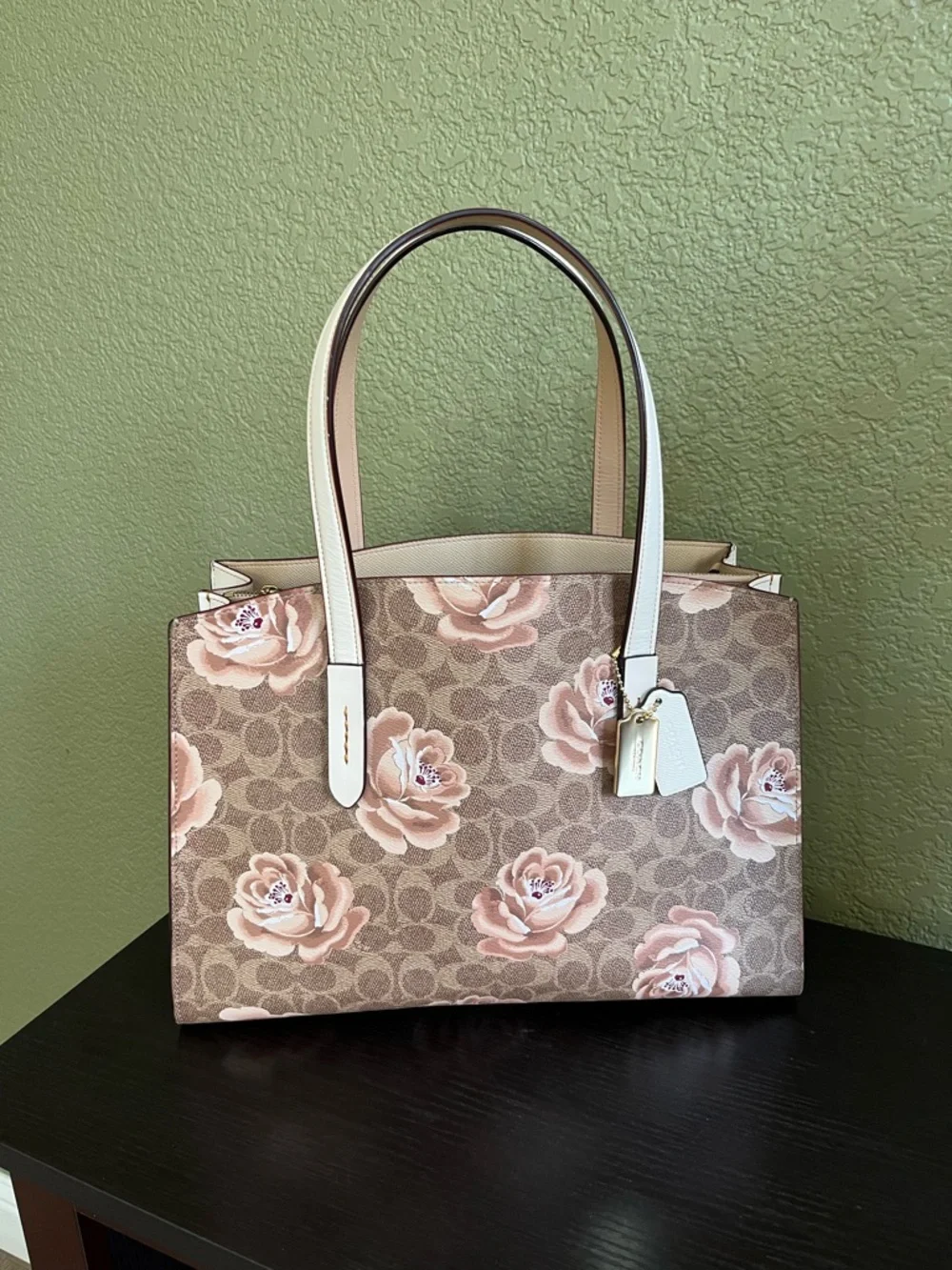 Coach Charlie Rose Print Large Satchel Bag - Picture 3 of 12